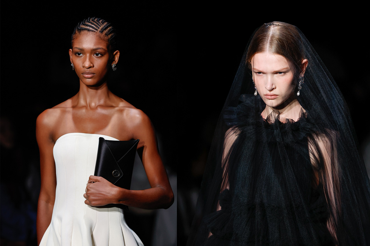 Model headshot during Altuzarra runway fashion show Spring Summer 2024 in New York