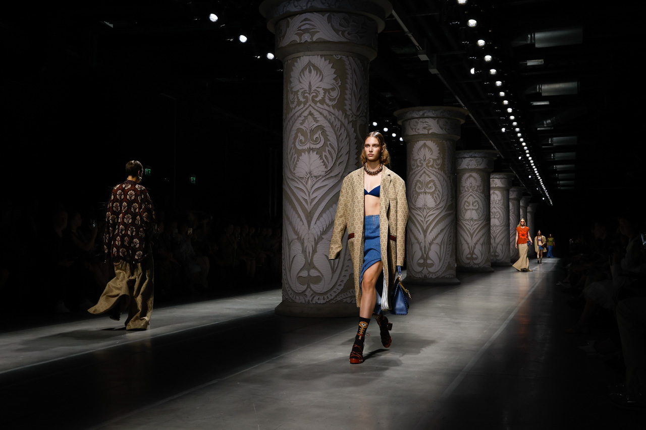 Models walking the runway during Etro fashion show Spring Summer 2024 in Milan