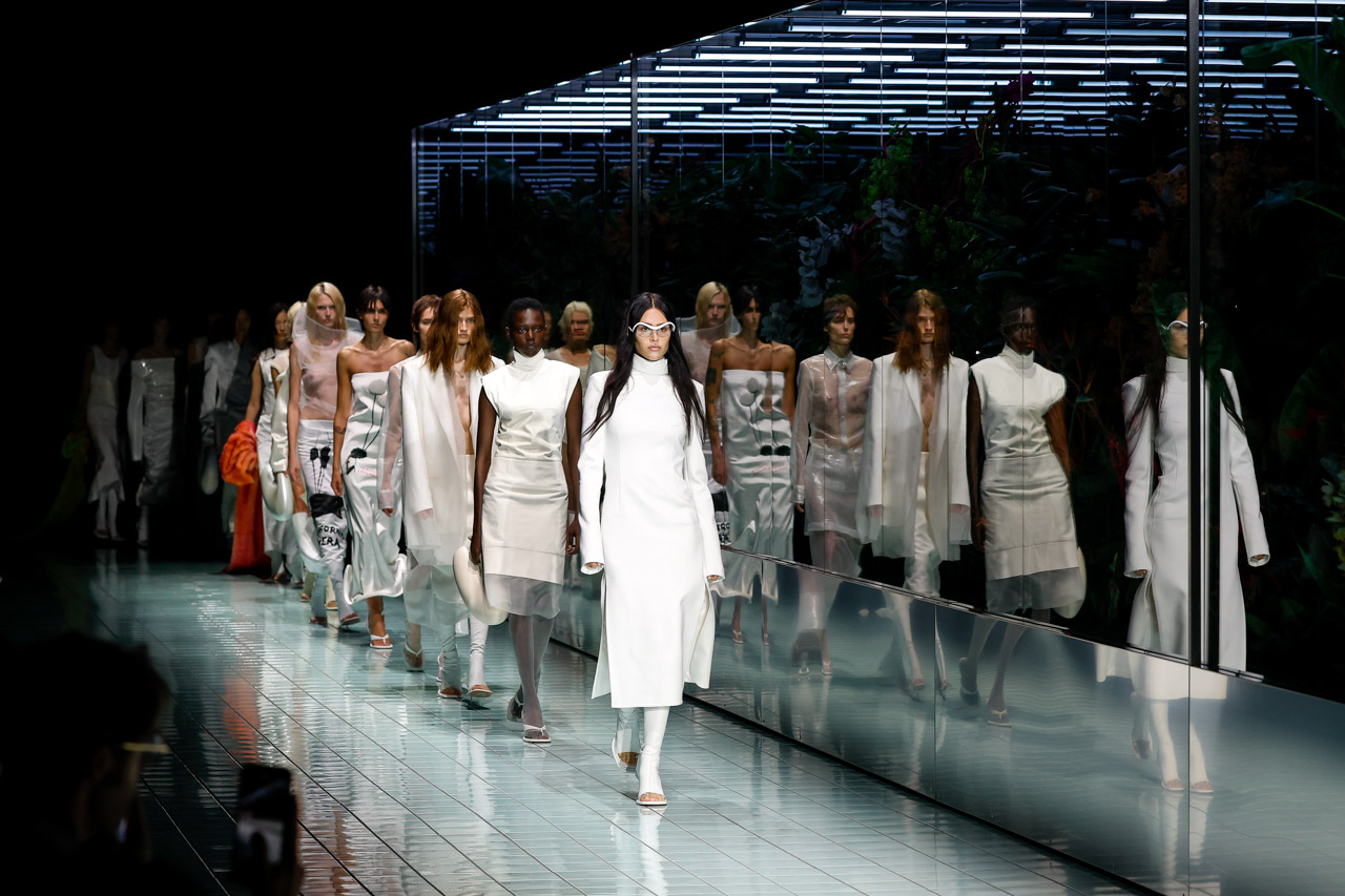 Models walking the runway during Sportmax fashion show Spring Summer 2024 in Milan